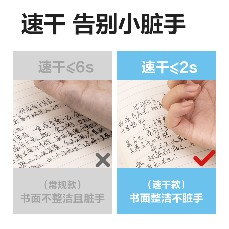 得力SE181下腰女孩速干中性筆替芯0.5mm按動高品質針管(黑)(支)