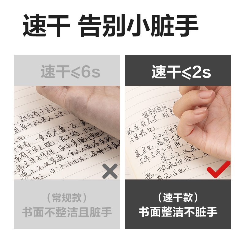 得力SE190樂素黑曜石中性筆替芯0.5mm按動子彈頭(黑)(支)