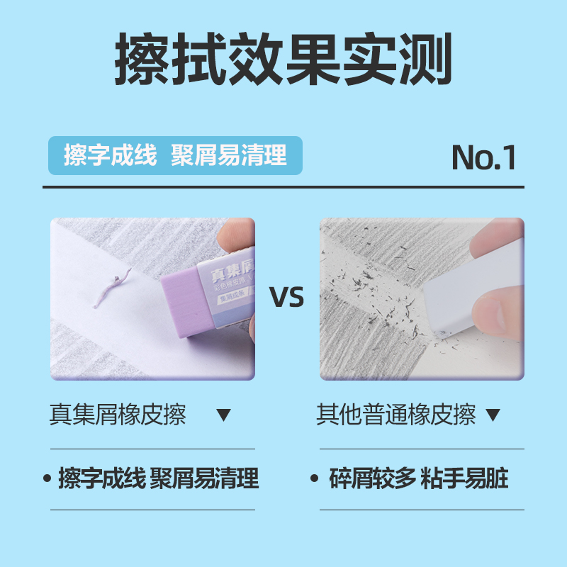 得力VP150C大號彩色真集屑橡皮擦(混)(塊)