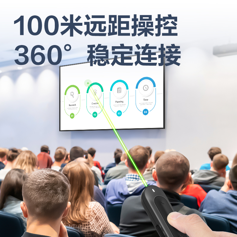 得力MA100U-GL激光翻頁筆(深灰)(支)