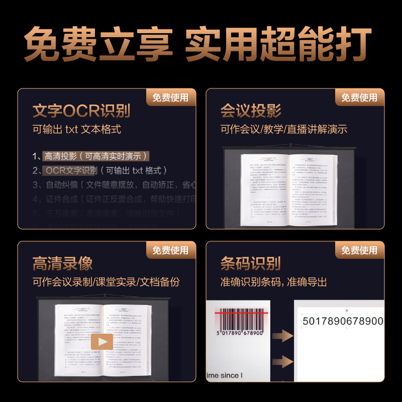 得力GK246高拍儀A4硬底(灰)(臺(tái))