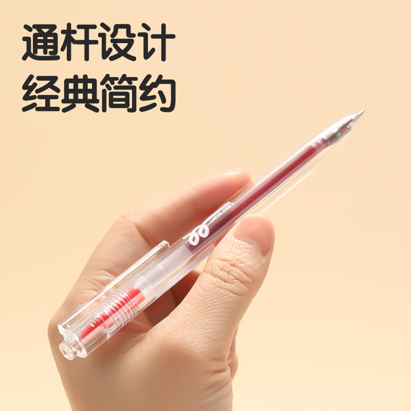 得力S05糾錯(cuò)秒干按動(dòng)學(xué)生中性筆0.5mmST頭(紅)(支)