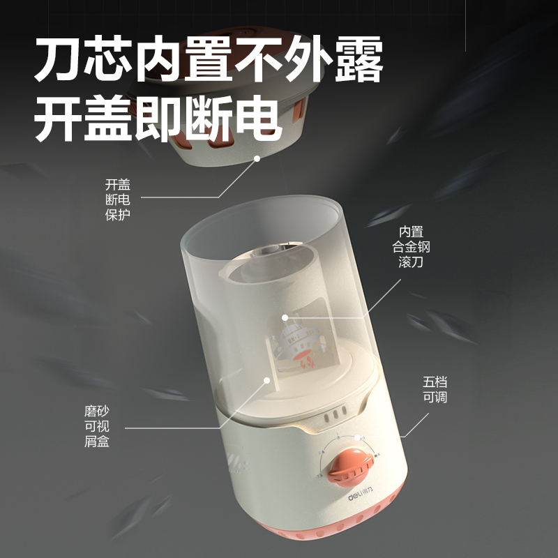 得力VA7MAX大口徑全自動削筆機(白色)(臺)