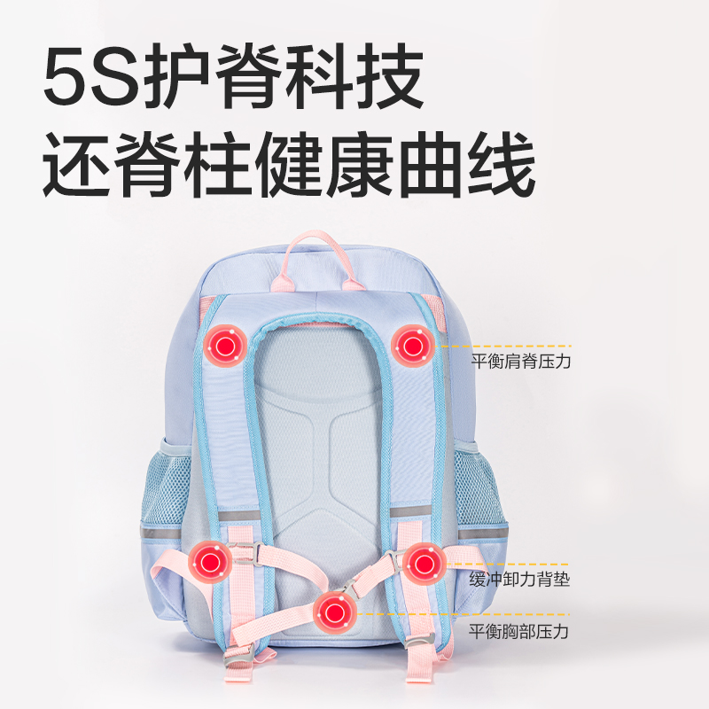 得力BB166星際系列超輕背幅學(xué)生書包(淺藍(lán))(個(gè))