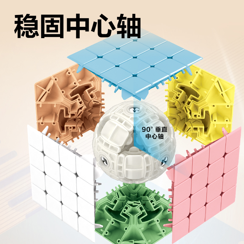 得力YP103A馬卡龍4階魔方(混)(個)