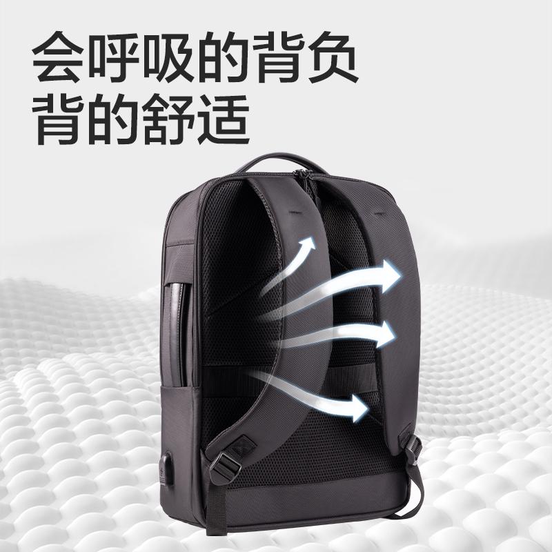 得力BG121A商務(wù)雙肩包(黑)(個)