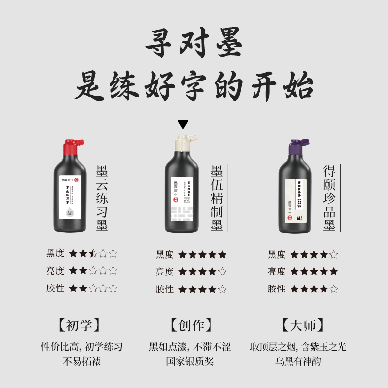 墨青言MY301-500一得閣聯(lián)名墨伍精制墨汁(500g)(黑)(盒)