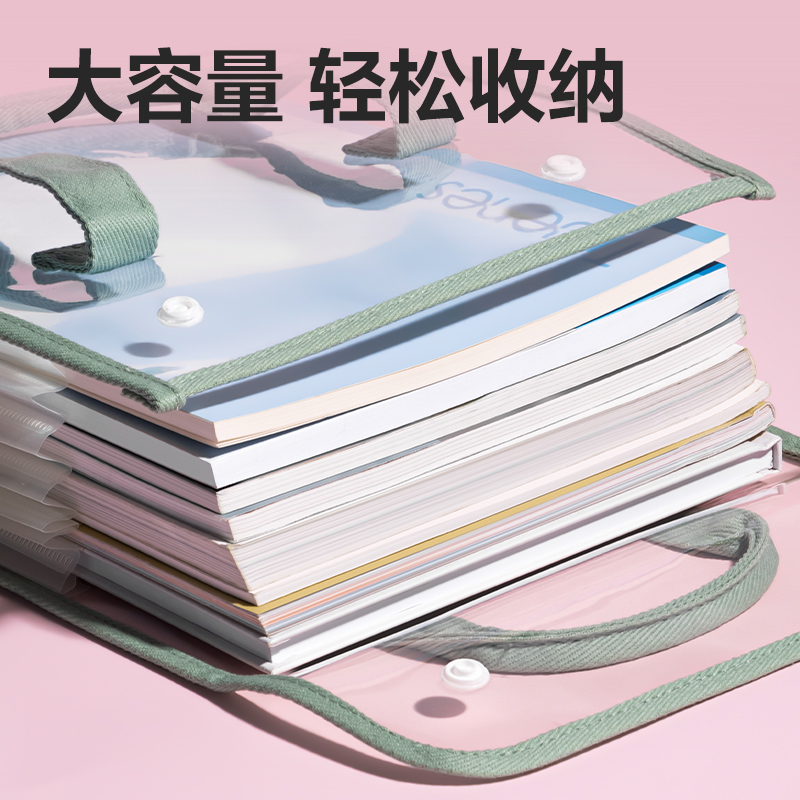 得力PM331果凍晴天7格PVC學(xué)生風(fēng)琴包(綠)(個(gè))