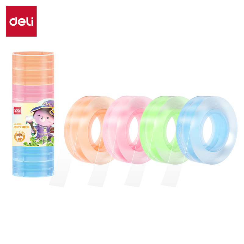 得力JD813彩芯文具膠帶18mm*30y*38um(混)(8卷/筒)