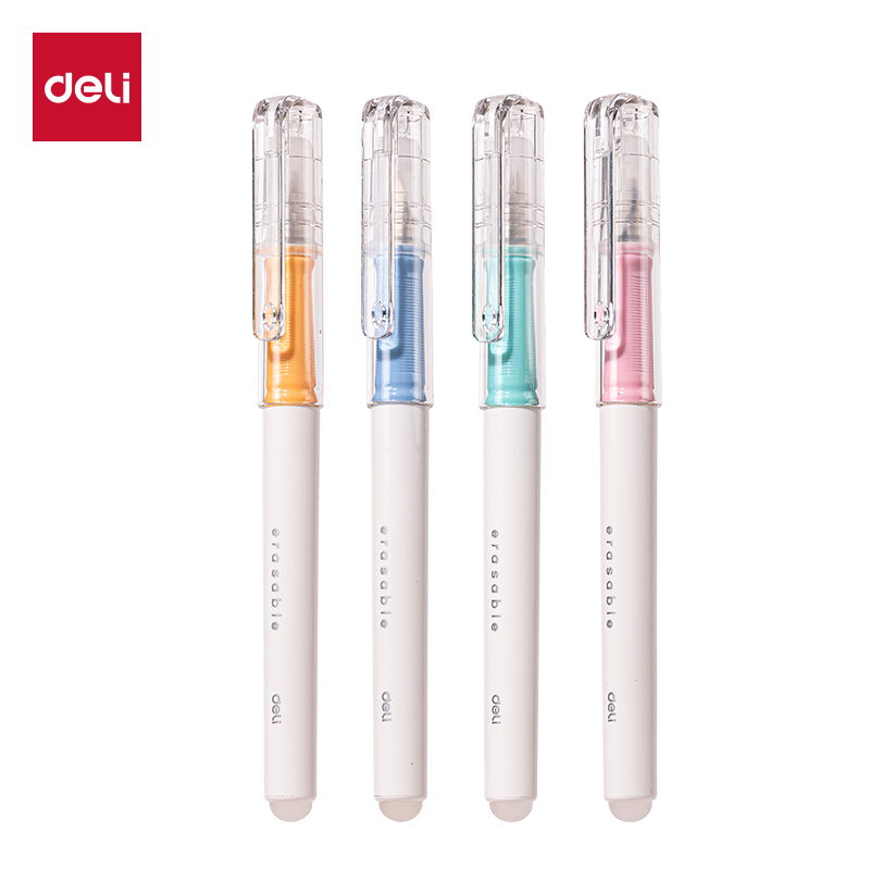 得力SF528熱敏可擦學(xué)生鋼筆F明尖(1筆+1潤筆器+2墨囊/卡)(晶藍)