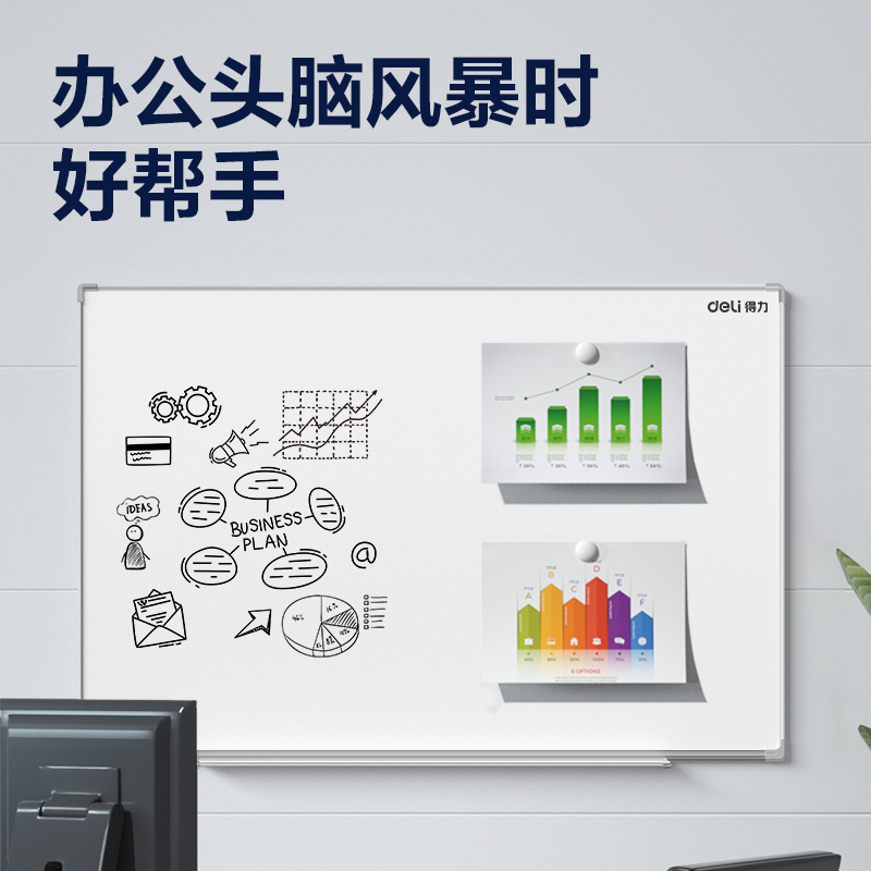 得力MB105現(xiàn)代辦公懸掛白板600*900mm(白)(塊)