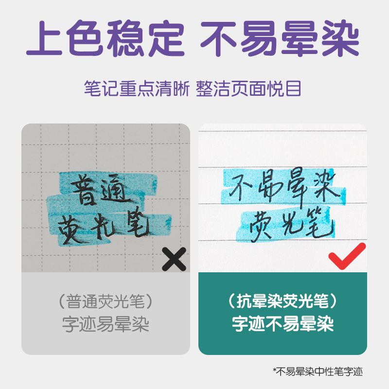 得力SK192抗暈染雙頭熒光筆-熒光筆霽月色系(混)(6支/袋)