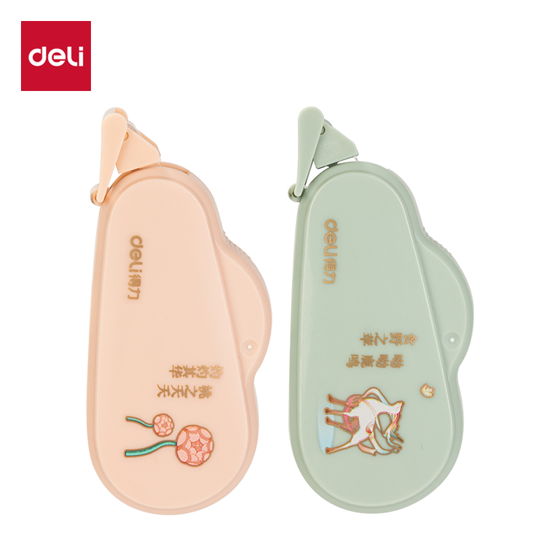 得力DF80東方文彩可換芯雙面膠粘器_6mm*8m(混)(個)