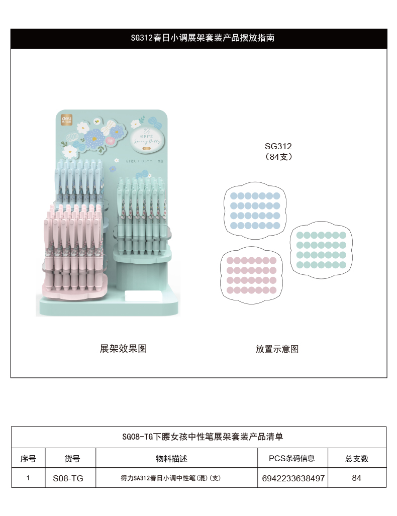 得力SG312插畫系列速干按動(dòng)中性筆套裝(黑)(2套/箱)