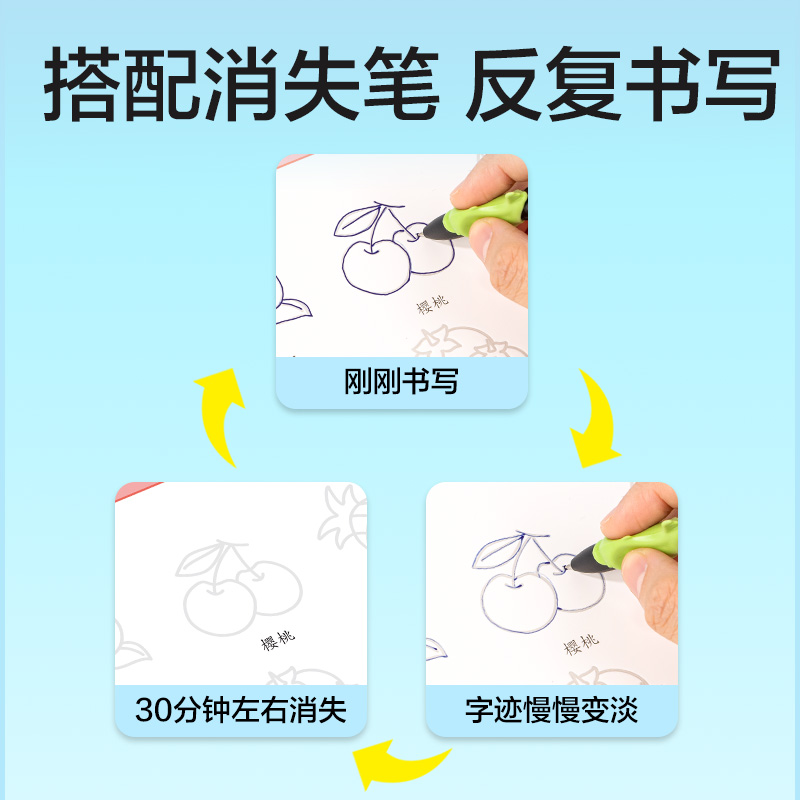得力HW324-2凹槽繪畫水果蔬菜(紅)(本)
