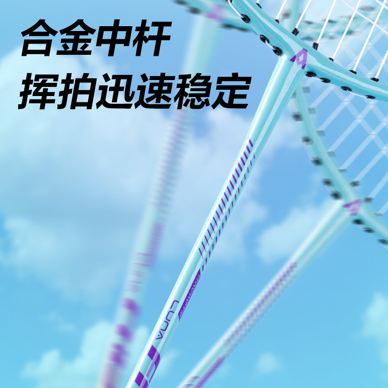 安格耐特FH133鐵一體羽毛球拍(2支/付)(綠+粉)(付)