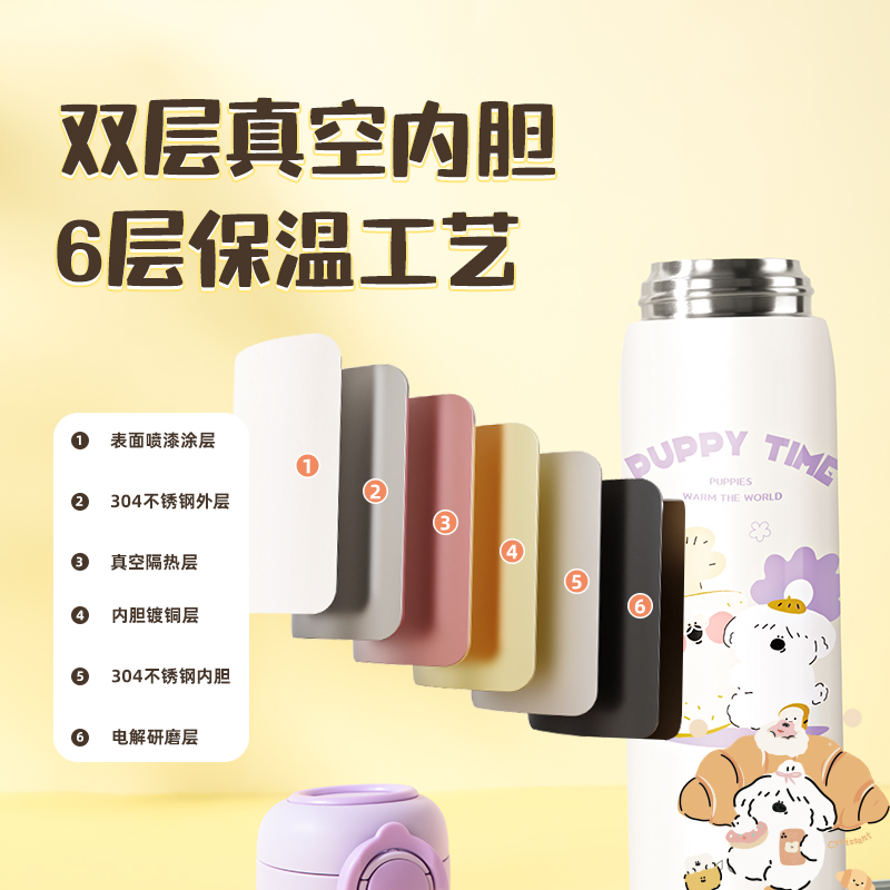 得力LL621保溫杯(彈蓋)500mL(304內(nèi)膽)(混)(中盒單色外箱混色)