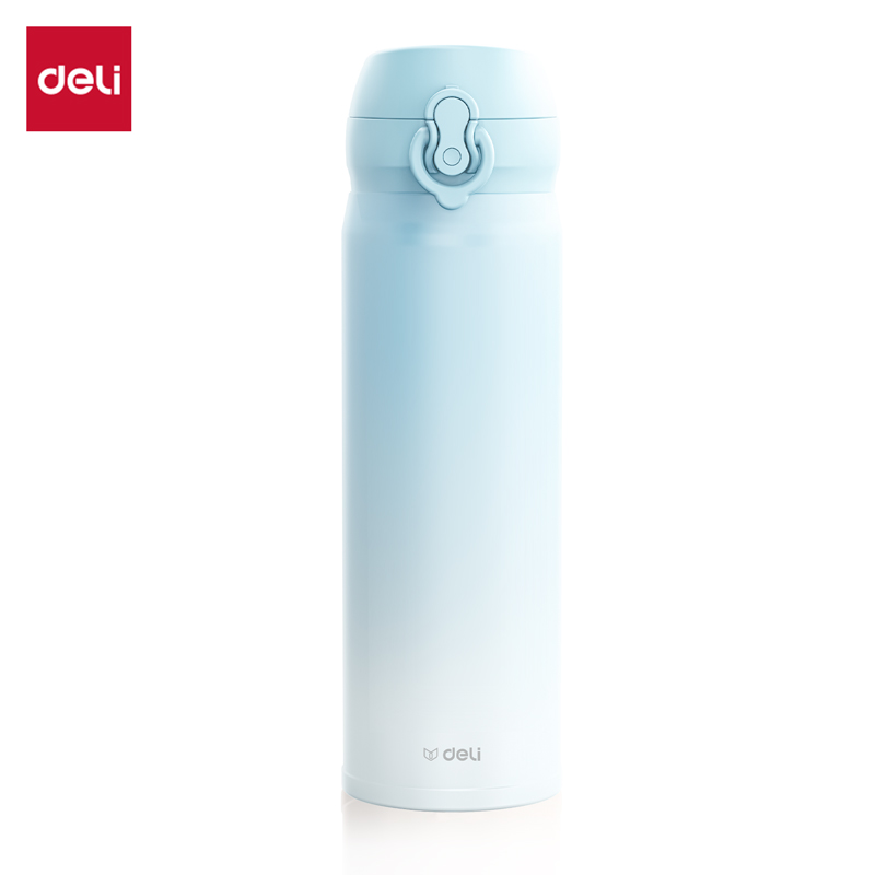 得力LL619保溫杯(彈蓋)(500mL)(304內(nèi)膽)(漸變藍(lán))(彩盒裝)