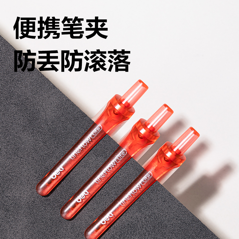 得力S07臻順滑按動(dòng)商務(wù)中性筆0.5mm子彈頭(紅)(支)