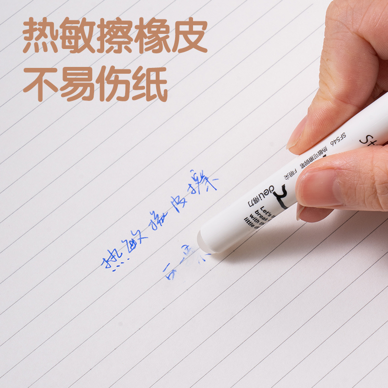 得力SF546小狗日記熱敏可擦鋼筆F明尖(1筆+1潤筆器+2墨囊/卡)(晶藍)