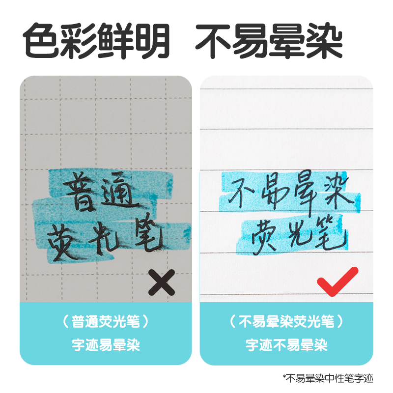 得力SK600抗暈染扁桿熒光筆繽紛色系(混)(6支/盒)