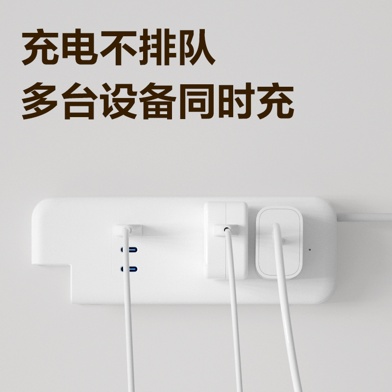 得力LX4002插座2組2插_1A2C_0.6米(PE袋)(白)(個(gè))