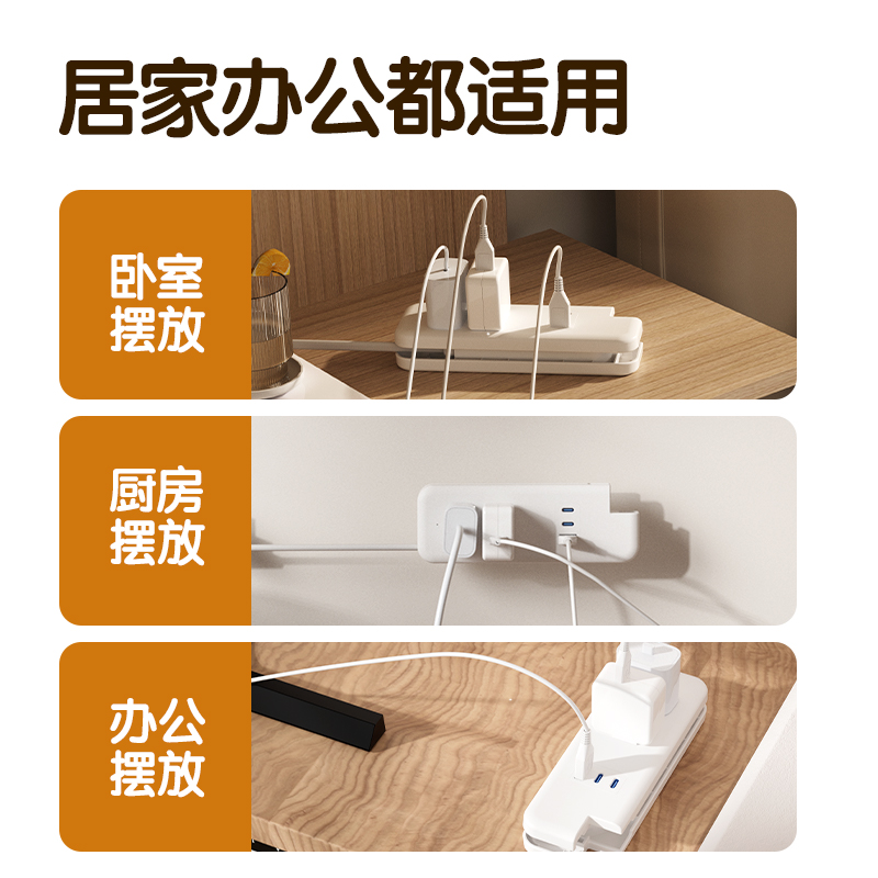 得力LX4002插座2組2插_1A2C_0.6米(PE袋)(白)(個(gè))