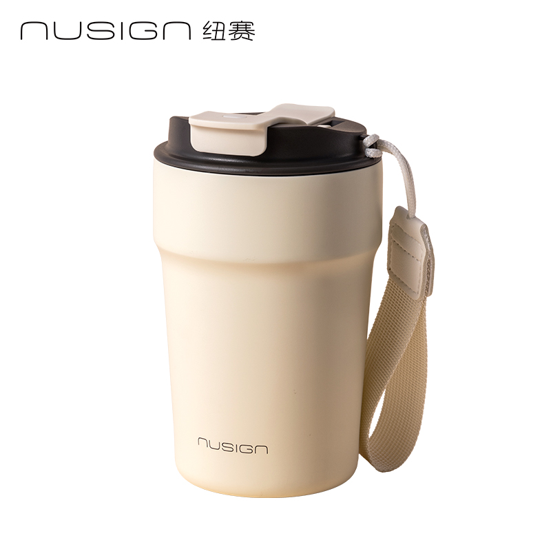 紐賽NS853雙飲口咖啡杯400mL_SUS316L(奶芙白)(個)