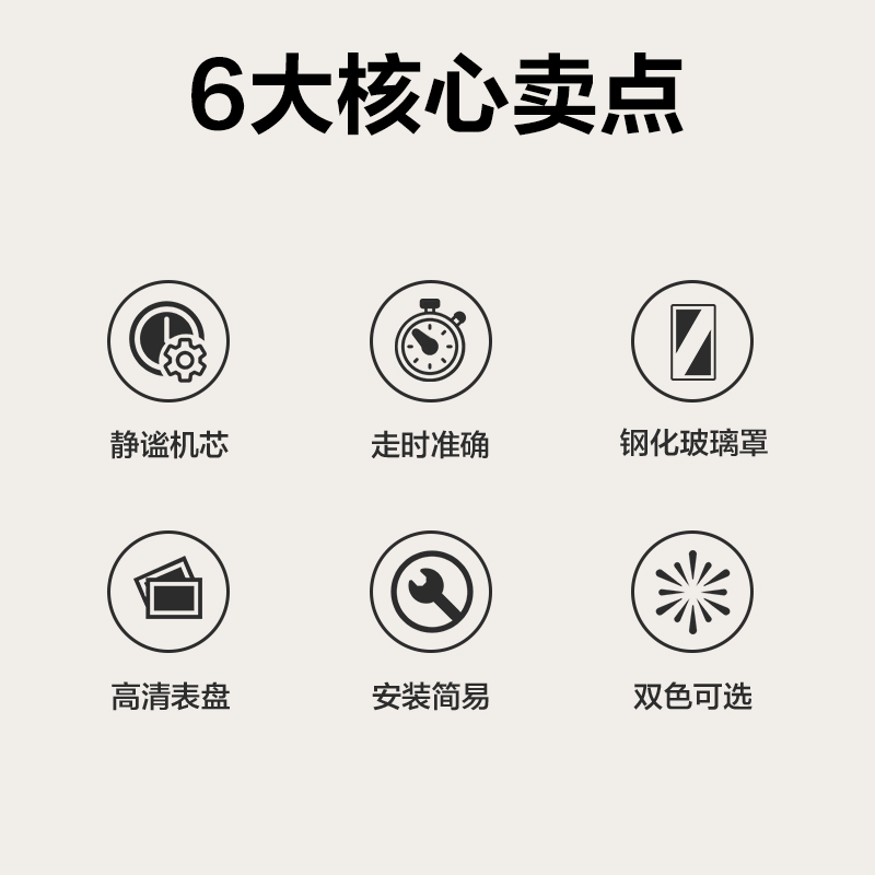 得力LE401ES-電商專供款掛鐘(白色)(臺)
