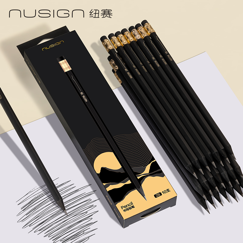 紐賽NS729-2B六角桿皮頭紐賽鉛筆2B(混)(10支/盒)