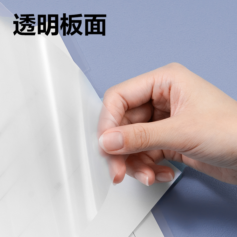 得力63101_9mm橫款三角抽桿夾(透明)(5個(gè)/包)