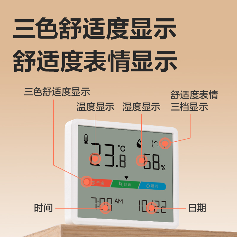 得力LE515-電子溫濕度計(白)(個)