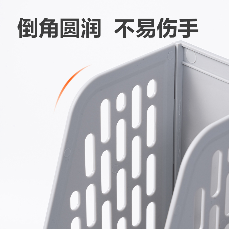得力9844BES四聯(lián)文件框帶筆筒(灰色)(袋)