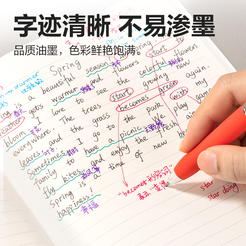 得力S12臻順滑按動(dòng)中性筆0.5mm子彈頭(紅)(支)
