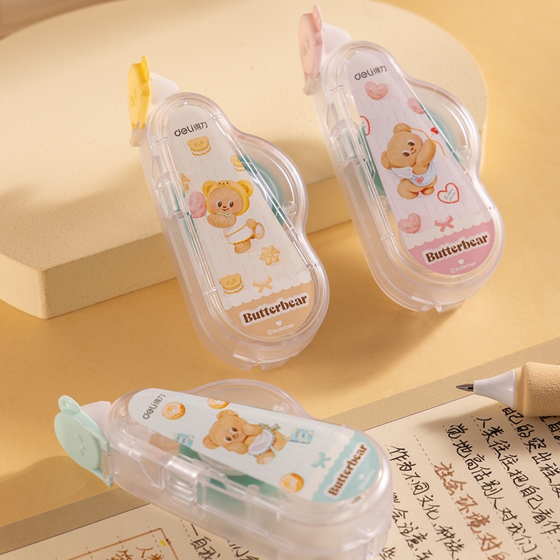 得力HY108黃油小熊點(diǎn)點(diǎn)膠_6mm*12m(混)(個(gè))