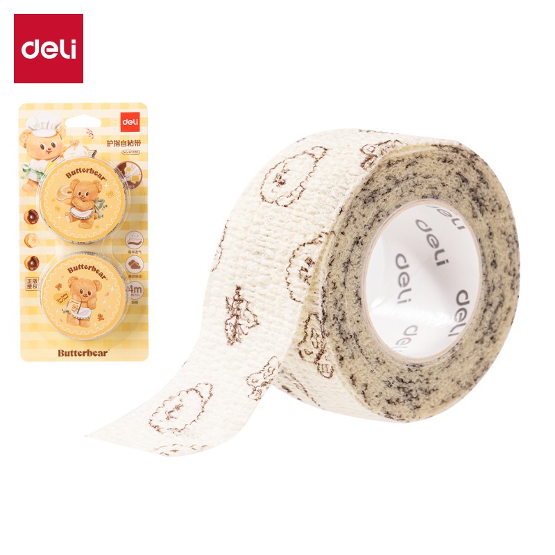 得力HY551黃油小熊系列護(hù)指自粘帶25mm*4m*1mm(2卷/卡)