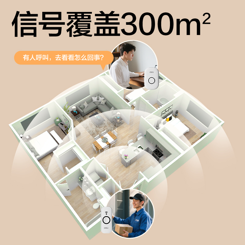 得力AL10無線門鈴(白色)（盒）