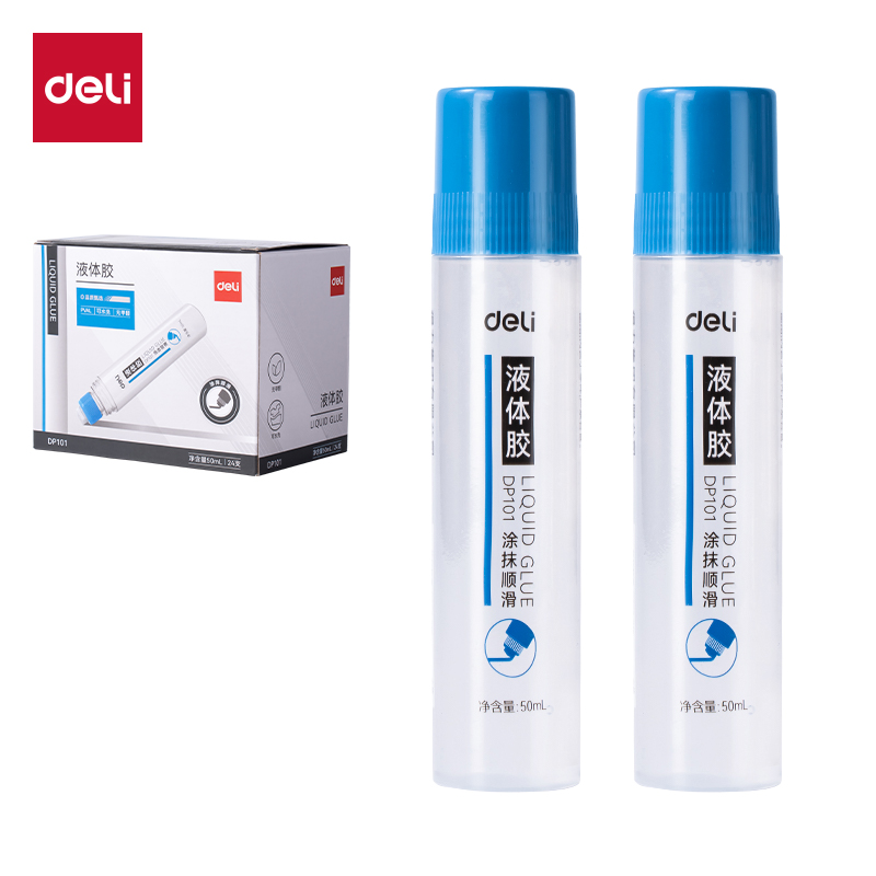 得力DP101PVAL液體膠50ml(藍色)(瓶)