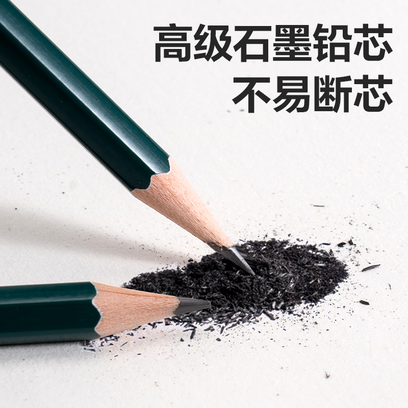 得力DP601-HB綠色六角桿書寫鉛筆HB(混)(12支/盒)