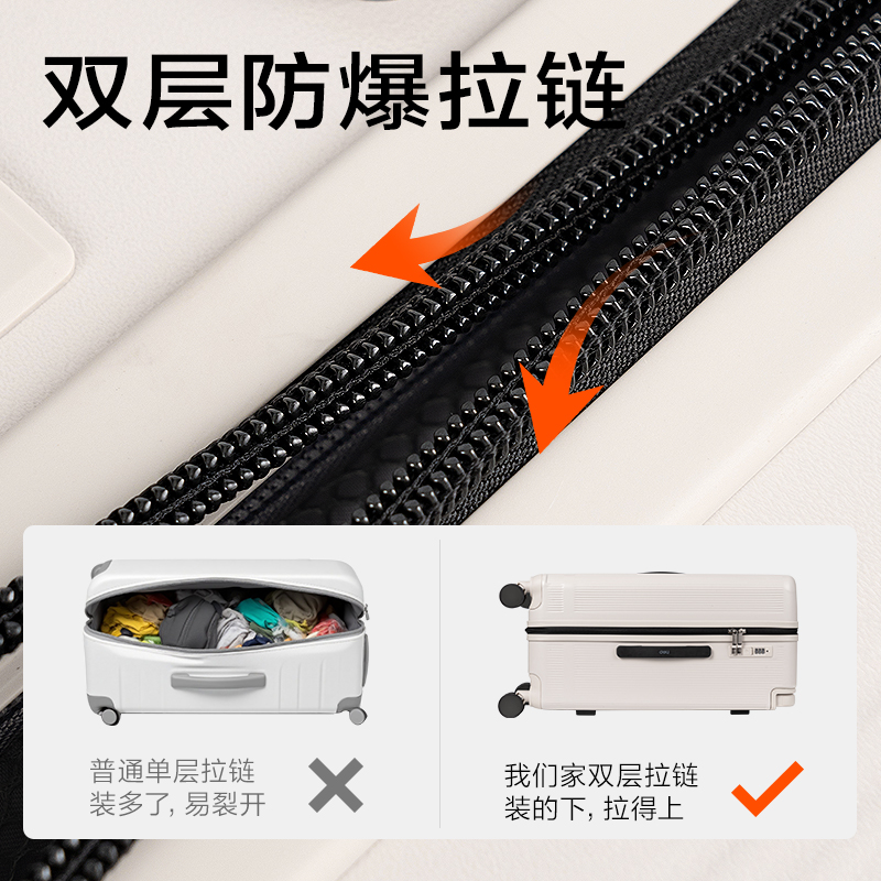 得力BG602三七分寬拉桿多功能行李箱(黑-24寸)(個)