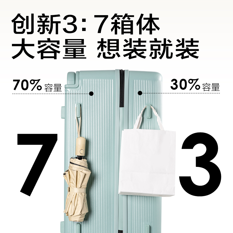 得力BG602三七分寬拉桿多功能行李箱(綠-28寸)(個(gè))