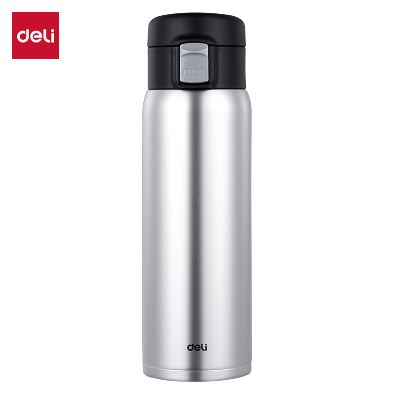 得力LL625保溫杯(彈蓋)(480mL)(316內(nèi)膽)(銀色)(彩盒裝)