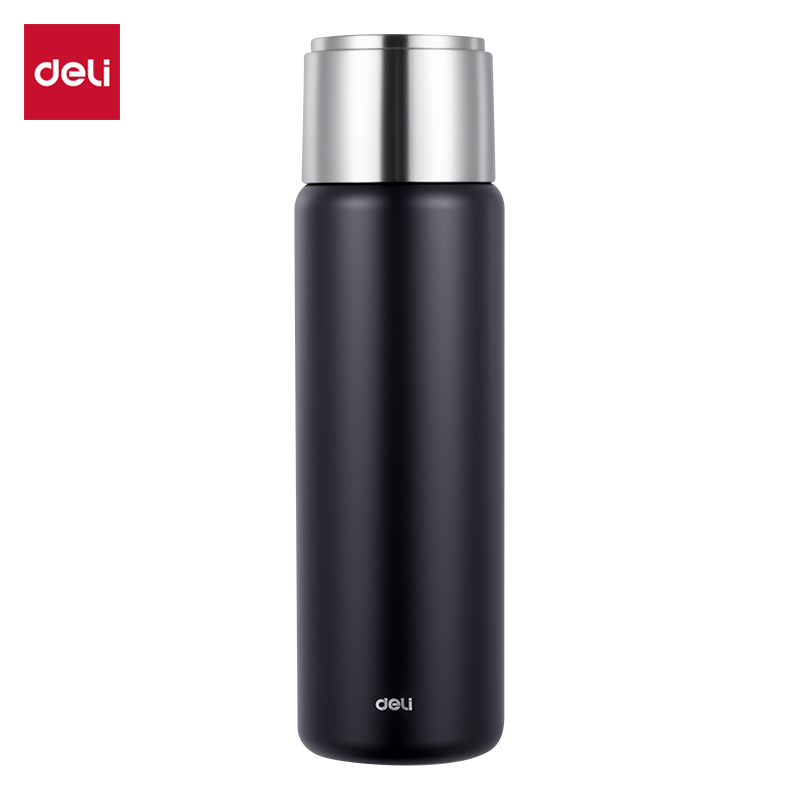 得力LL628保溫杯(子彈頭)(500mL)(316L內(nèi)膽)(黑色)(彩盒裝)