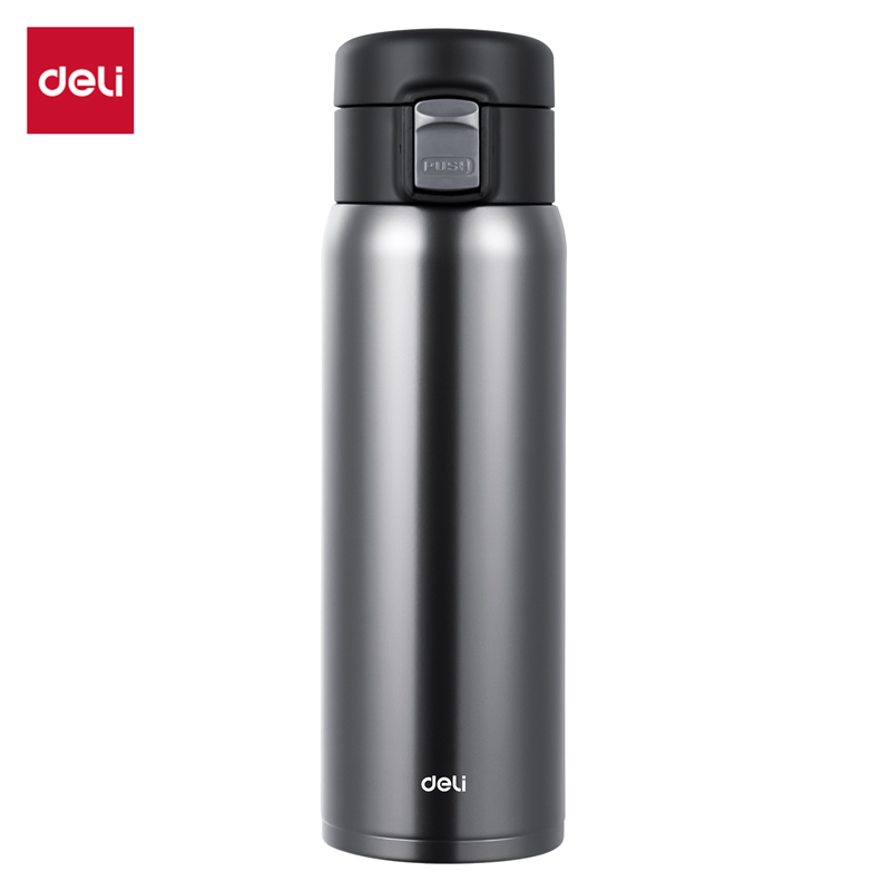 得力LL625保溫杯(彈蓋)(480mL)(316內(nèi)膽)(灰色)(彩盒裝)