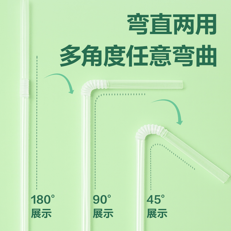 得力得心LL261 一次性吸管(長20cm)(透明)(300支/盒)
