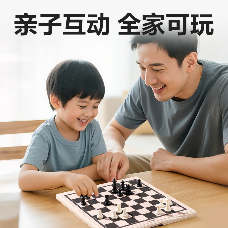 得力YW164-G磁石國際象棋(混)(盒)