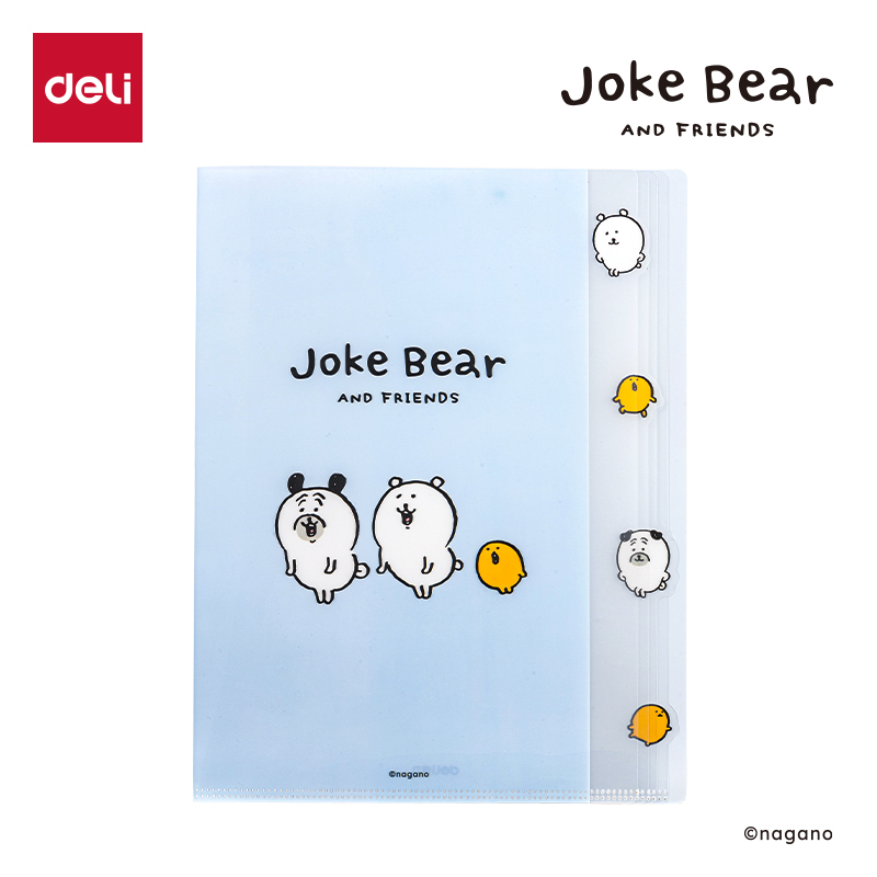 得力ZCX702_Joke Bear系列4入文件套(藍)(個)