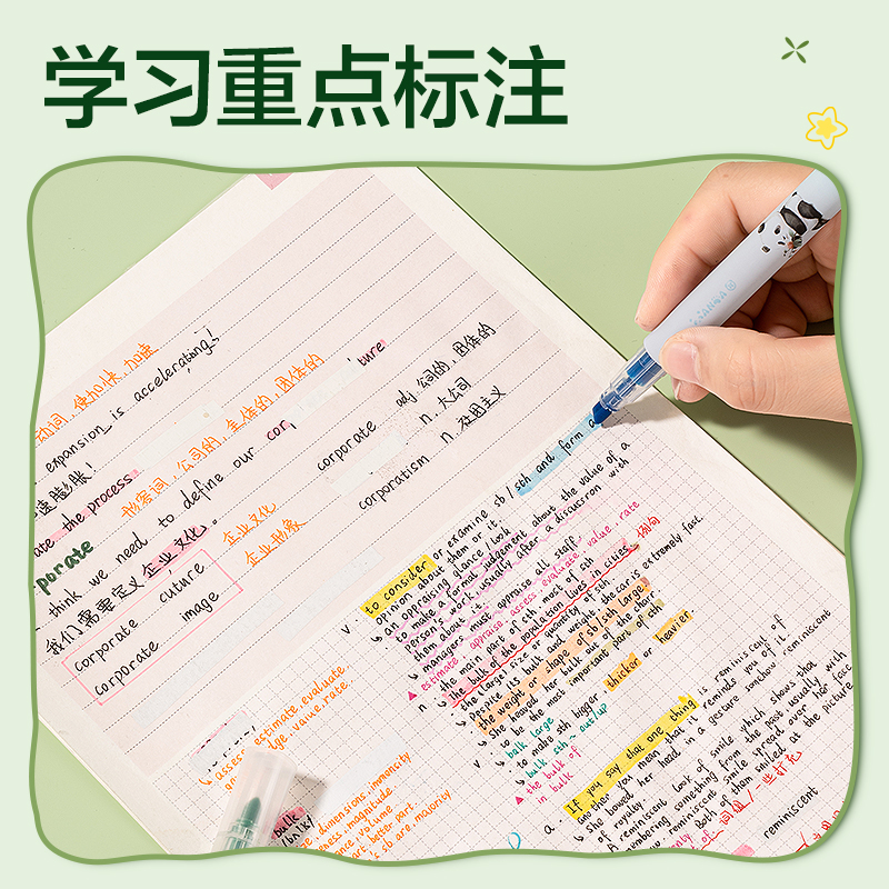 得力SK181熊貓熒光筆(混)(盒)