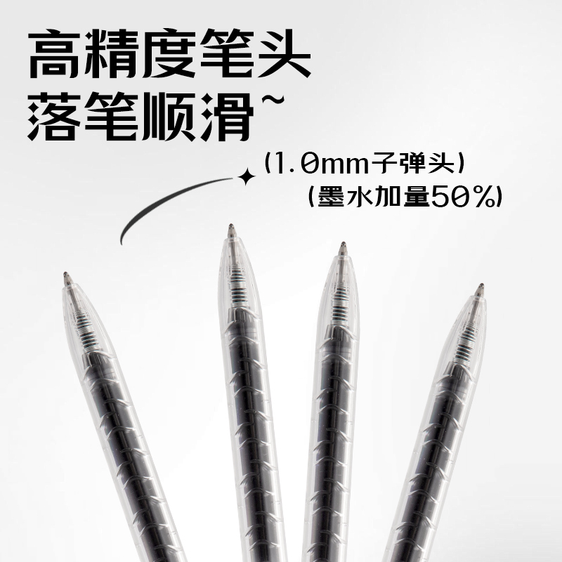 得力SA570大容量丙烯彩色中性筆1.0mm按動(dòng)子彈頭(極夜黑)(支)