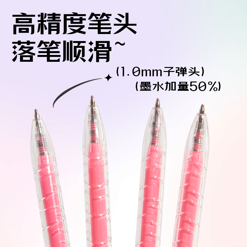 得力SA570大容量丙烯彩色中性筆1.0mm按動(dòng)子彈頭(西柚粉)(支)